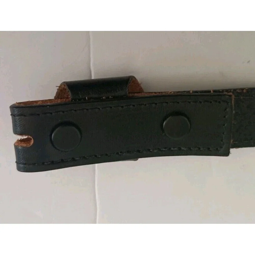 Vintage  Leather Concho Belt NO BUCKLE Black Silver Western Distressed Cowgirl